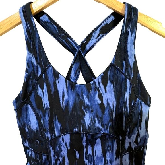 Lululemon Kanto Catch Me Tank Top Womens 4 Painted Animal Print Blue‎ Athleisure - Picture 2 of 9